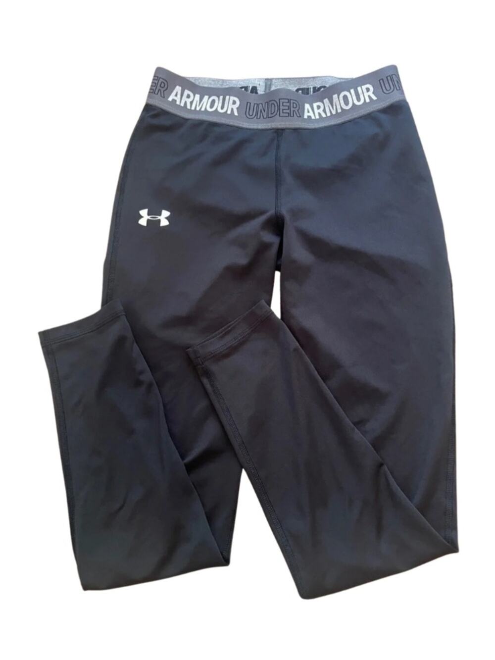 Under Armour Black Performance Compression Leggings Boys L #0057
